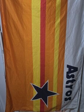 Houston Astros Vintage Stripe Banner - Orange, Yellow, Red